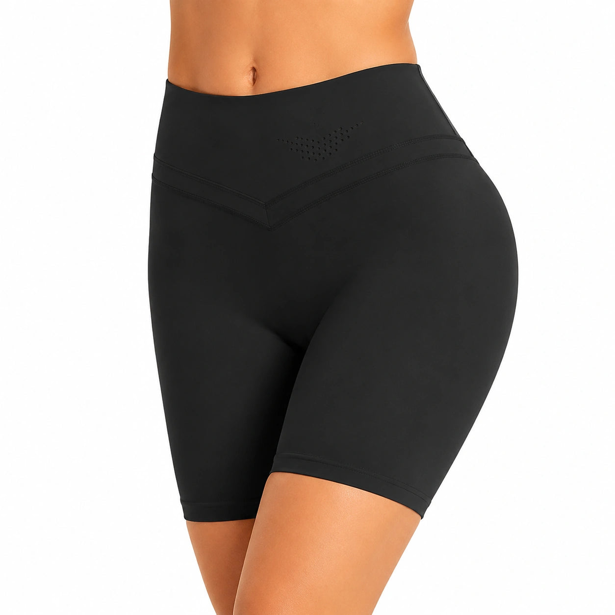 Pantaloncini ciclisti donna taglia S neri a vita alta elasticizzati per allenamento