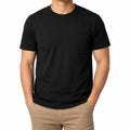 T-shirt uomo taglia M in tessuto nero con taschino girocollo casual